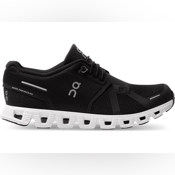 NEW ON CLOUD 5 RUNNING SNEAKERS BLACK/WHITE - Picture 8 of 8